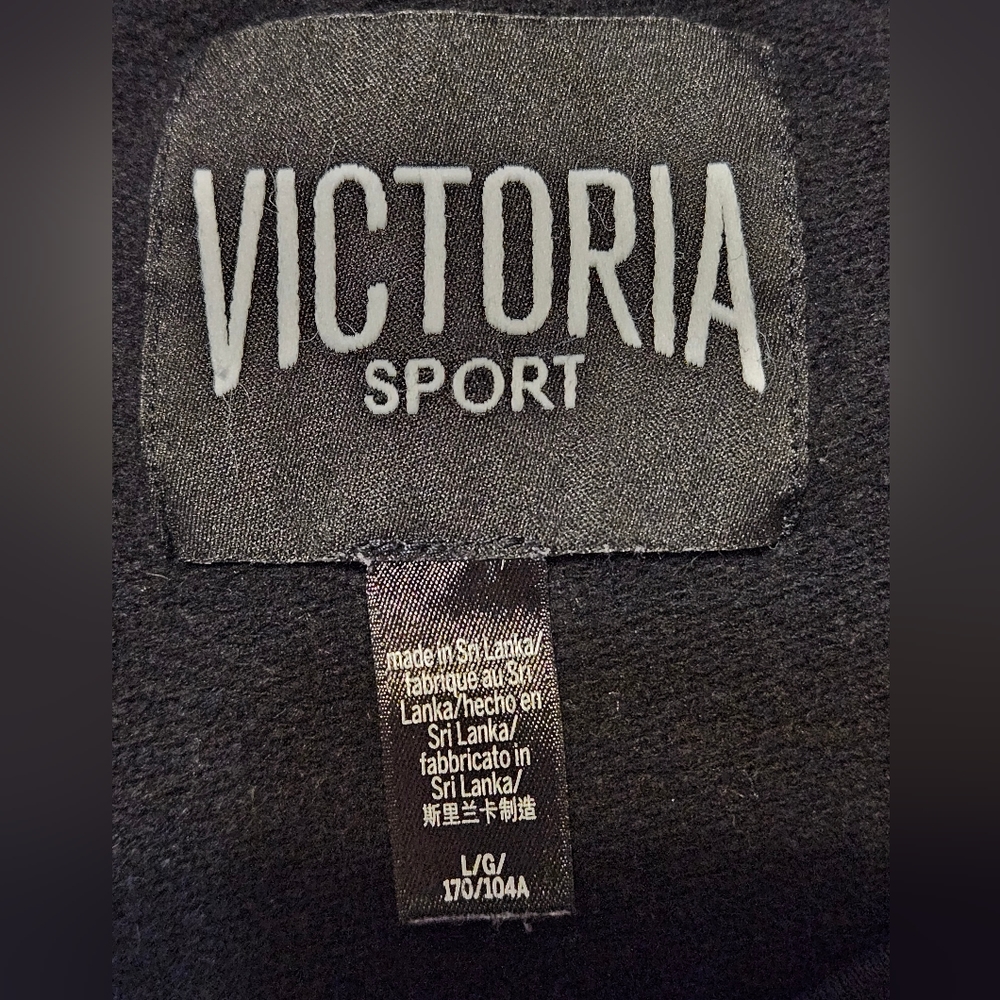 Victoria's Secret Black Sweatshirt w Pink Letters, L - Picture 4 of 4